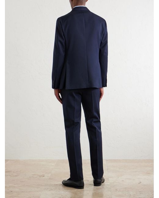 Caruso Blue Twill Suit Jacket for men