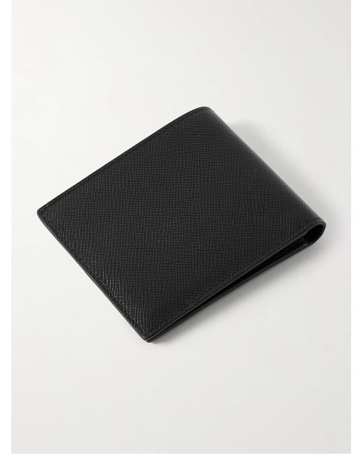 Serapian Black Evoluzione Logo-appliquéd Cross-grain Leather Billfold Wallet for men