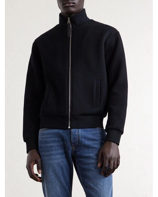 Givenchy Blue Cotton-Blend Zip-Up Sweatshirt for men