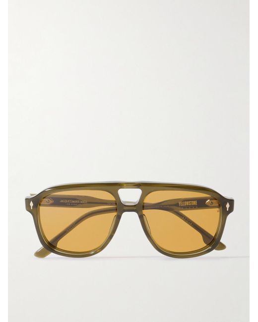 Jacques Marie Mage Natural Yellowstone Vi Cougar Aviator-style Acetate Sunglasses for men