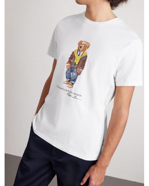 Polo Ralph Lauren White Slim-Fit Bear Cotton-Jersey T-Shirt for men