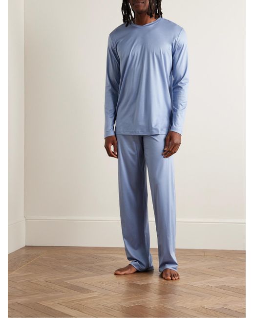 Zimmerli of Switzerland Pyjama aus Lyocell in Blue für Herren