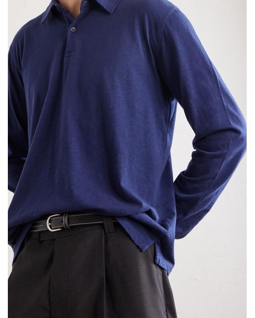Hartford Blue Cotton-Jersey Polo Shirt for men