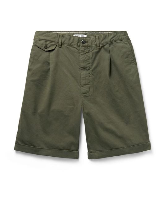 Alex Mill Pleated Stretch Bci Cotton-twill Chino Shorts in Green for ...