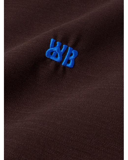 Wales Bonner Blue Courage Logo-embroidered Satin-trimmed Wool Track Jacket for men