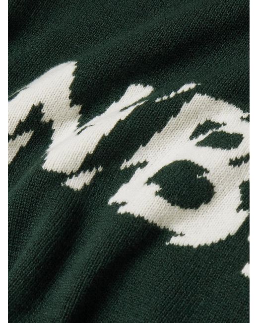 Pullover in lana con logo a intarsio di Neighborhood in Green da Uomo