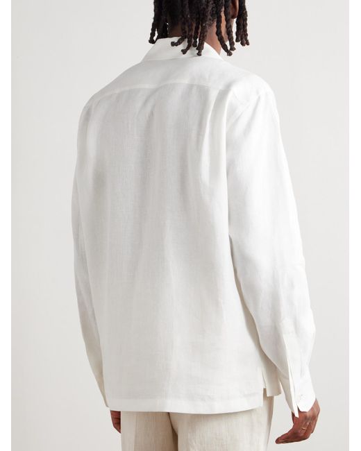 Dolce & Gabbana Hemd aus Leinen-Canvas mit Reverskragen in White für Herren