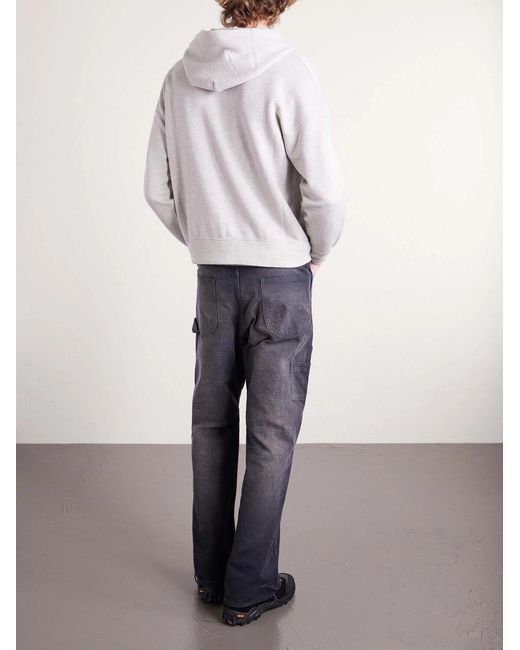 Visvim White Jumbo Wool And Cotton-blend Jersey Zip-up Hoodie for men
