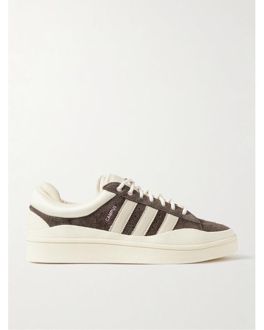 Adidas Originals Natural Bad Bunny Campus Leather-trimmed Suede Sneakers for men