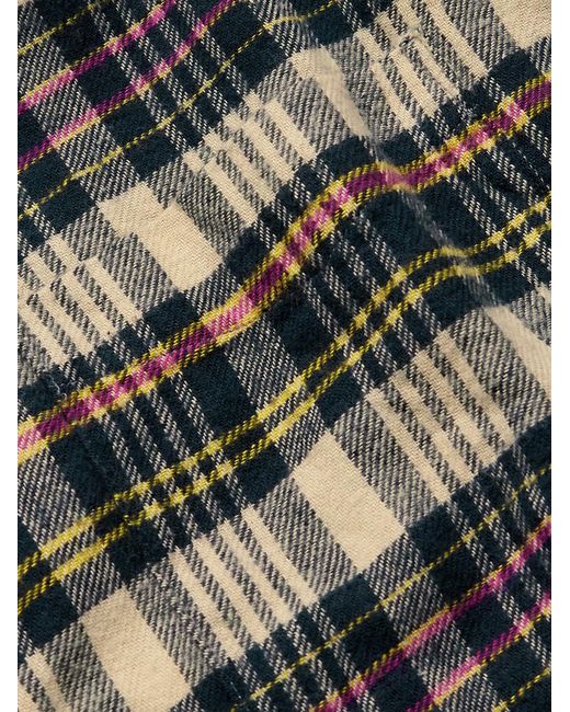 Beams Plus Gray Checked Cotton-Flannel Shirt for men