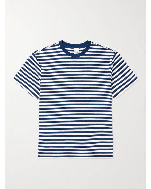 Nudie Jeans Blue Leffe Striped Cotton-jersey T-shirt for men