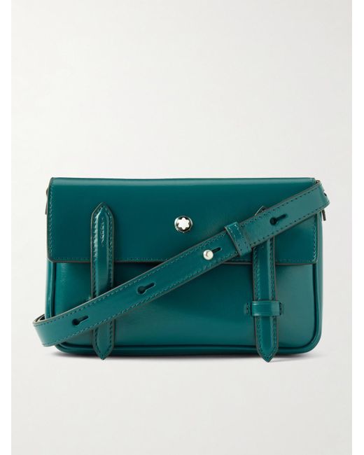 Montblanc Green Meisterstück Mini Leather Messenger Bag for men
