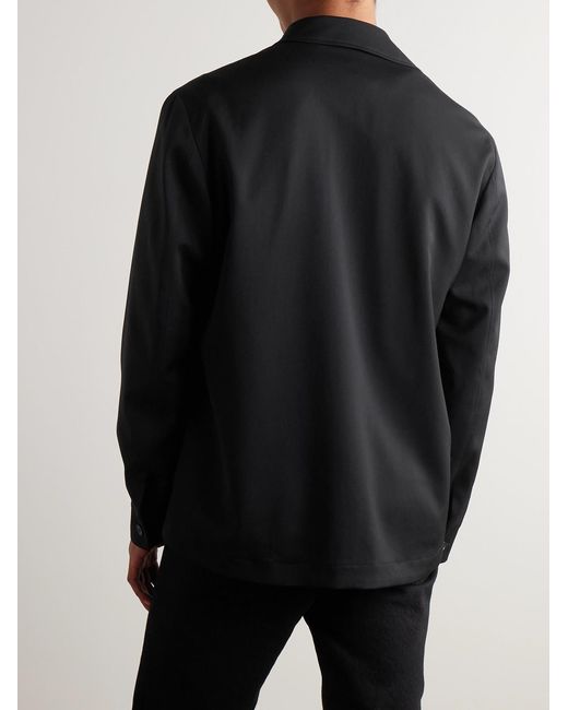 Mr P. Black Wool-Twill Overshirt for men