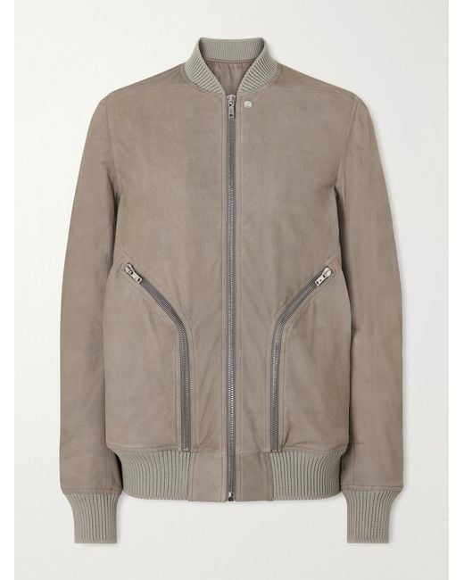 Rick Owens Gray Bauhaus Leather Zip-Up Flight Jacket for men