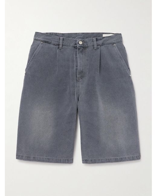 mfpen Star Rivet weit geschnittene Jeansshorts aus Bio-Denim mit Falten in Gray für Herren