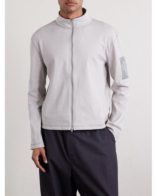Amomento Pink Cotton Zip-Up Sweater for men