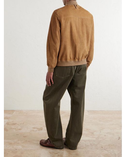 Valstar Brown Evans Suede Bomber Jacket for men