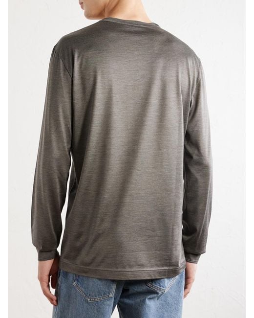 Dolce & Gabbana Gray Pastello Silk-Jersey T-Shirt for men