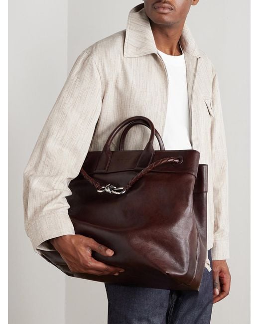 Bottega Veneta Brown Andiamo Large Leather Messenger Bag for men