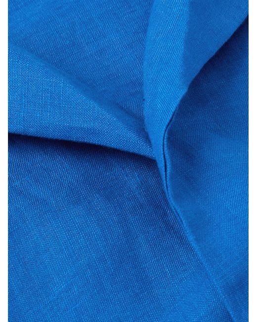 Loewe Blue Paula's Ibiza Convertible-collar Logo-embroidered Linen Shirt for men