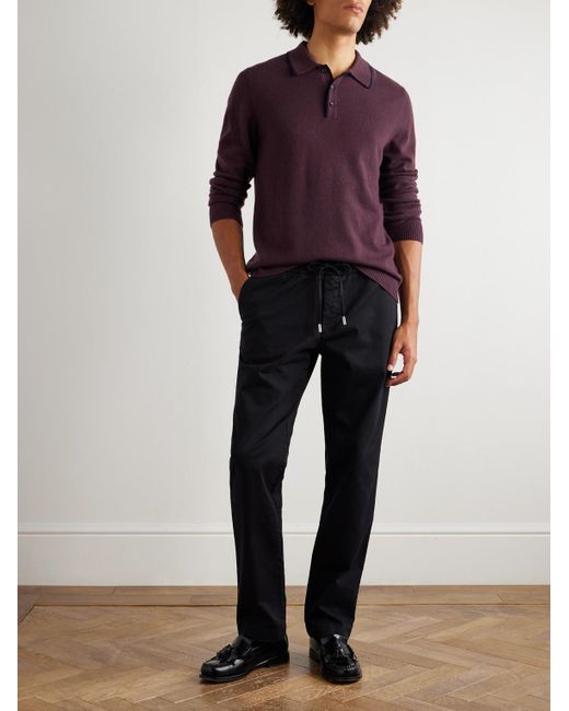 Mr P. Purple Cashmere Polo Sweater for men