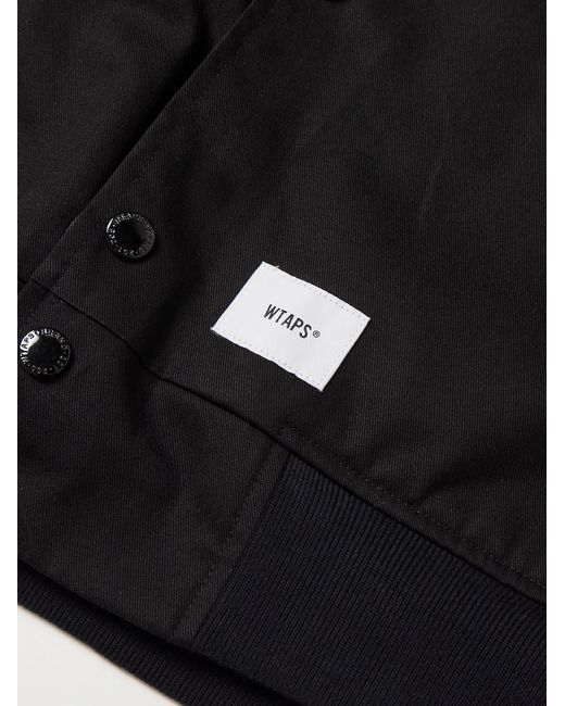 (w)taps Black Reversible Logo-Embroidered Twill Bomber Jacket for men
