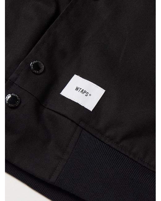(w)taps Black Reversible Logo-embroidered Twill Bomber Jacket for men