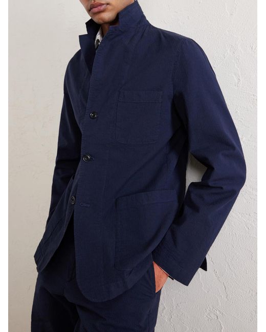 Hartford Blue Julian Textured Cotton Blazer for men