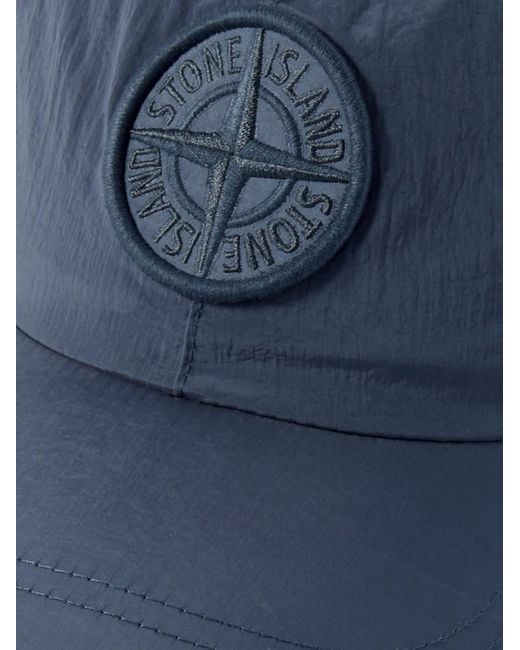 Stone Island Blue Logo-embroidered Shell Baseball Cap for men