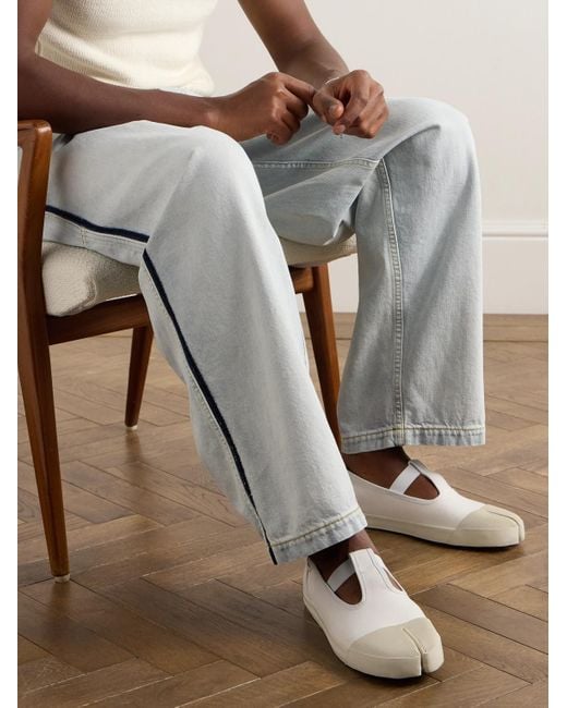 Maison Margiela Natural On The Deck Tabi Split-toe Rubber-trimmed Cotton-canvas Slip-on Sneakers for men