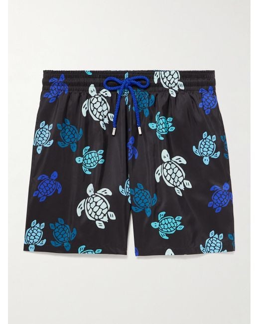 Vilebrequin Blue Mahina Straight-Leg Mid-Length Recycled Swim Shorts for men