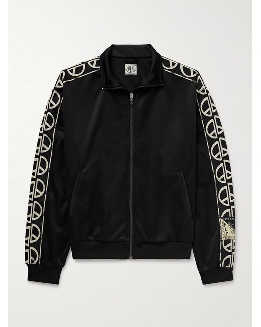 Kapital Black Th.D.D. Webbing-Trimmed Tech-Jersey Track Jacket for men