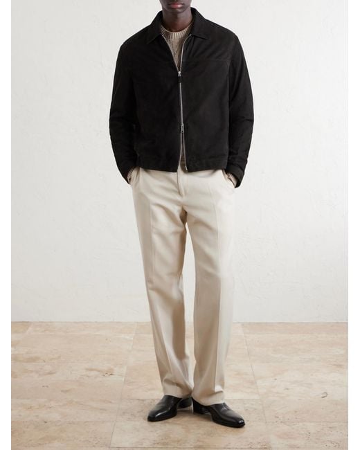 Zegna Black Suede Blouson Jacket for men