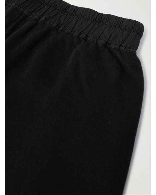 Rick Owens Black Garment-dyed Cotton-jersey Drawstring Shorts for men