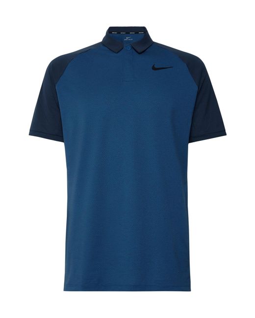 Nike Blue Two-tone Dri-fit Golf Polo Shirt for men