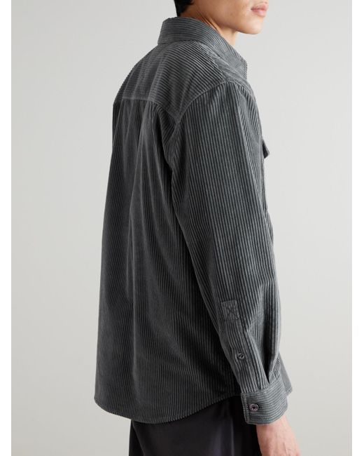 Bottega Veneta Gray Cotton-Corduroy Shirt for men