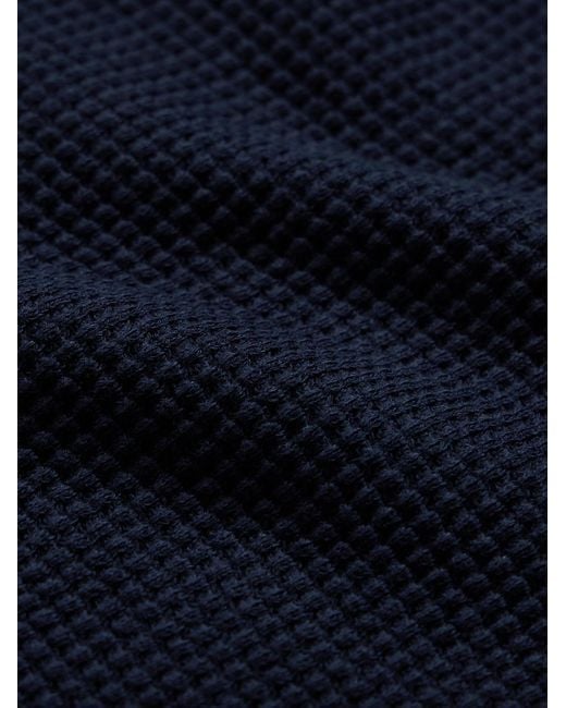 Oliver Spencer Austell Polohemd aus einer Biobaumwollmischung in Waffelstrick in Blue für Herren