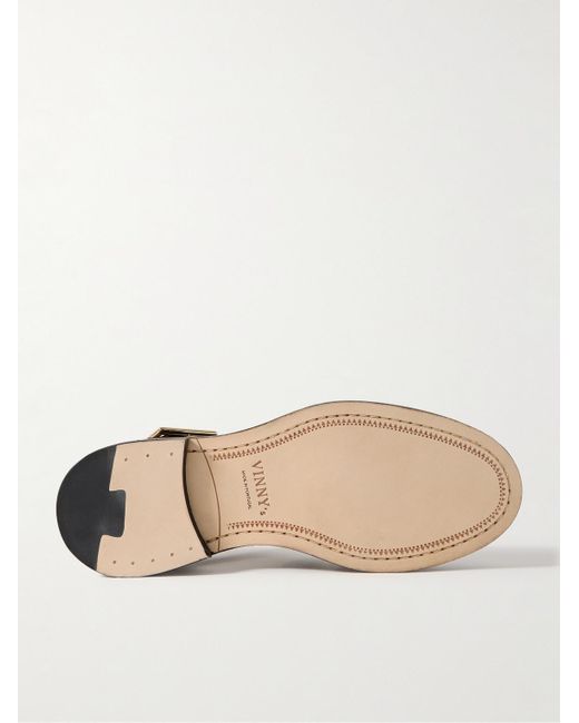 VINNY'S Brown Glossed-leather Sandals for men