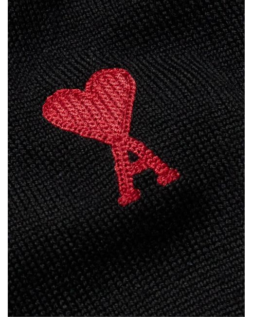 Adc Logo-Embroidered Merino Wool Sweater di AMI in Black da Uomo
