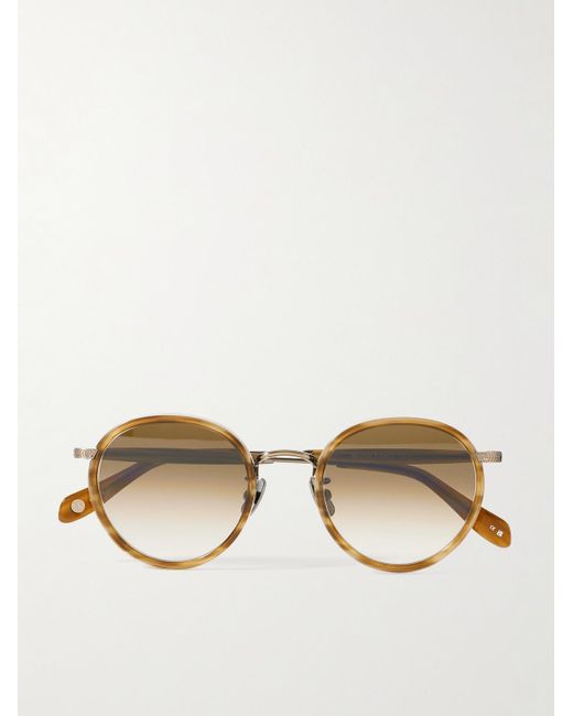 Garrett Leight Natural Wilson X Sun Round-Frame Acetate And-Tone Sunglasses for men