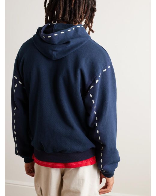 Kapital Blue Marionette Printed Cotton-jersey Hoodie for men