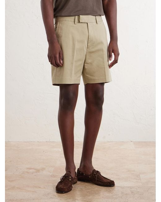 Tom Ford Natural Straight-leg Cotton-blend Twill Shorts for men