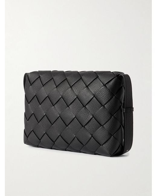 Bottega Veneta Black Large Diago Intrecciato Full-grain Leather Messenger Bag for men