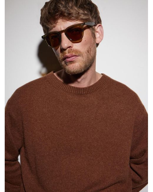 Garrett Leight Brown Brooks X D-Frame Acetate Sunglasses for men