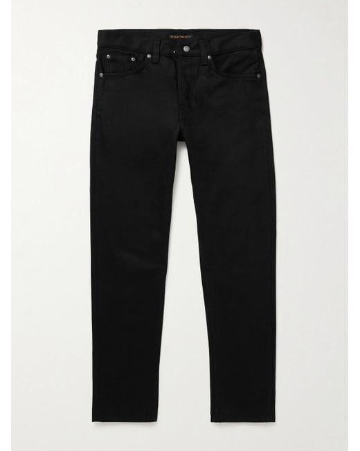 Nudie Jeans Black Steady Eddie Ii Slim-Fit Tapered Organic Jeans for men