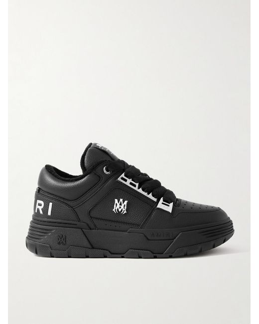 Amiri Black Ma-1 Embellished Full-Grain Leather Sneakers for men