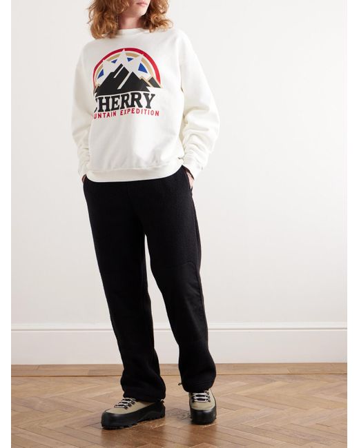 Felpa in jersey di cotone con logo Mountain Expedition di CHERRY LA in White da Uomo