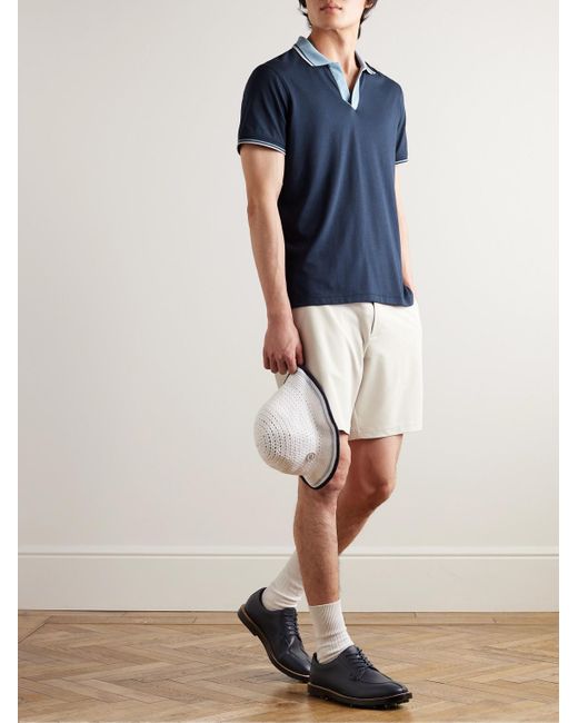 Mr P. G/FORE Golf Polohemd aus Piqué mit Streifen und Logoapplikation in Blue für Herren