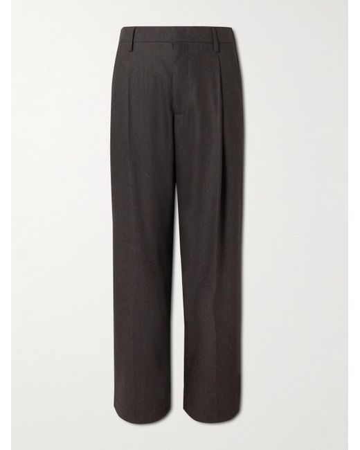 NN07 Gray Kay Straight-leg Pleated Woven Trousers for men