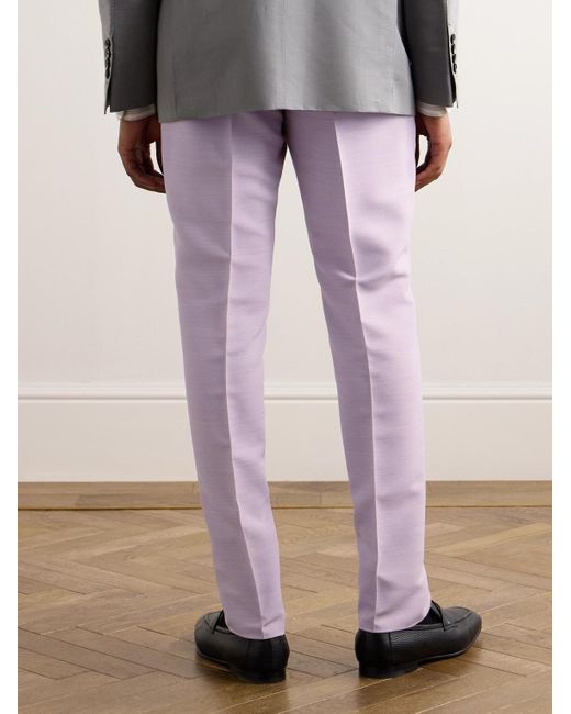 Tom Ford Purple Straight-leg Woven Suit Trousers for men